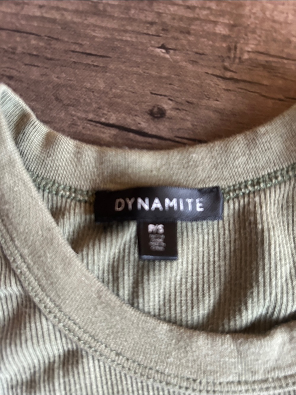 Dynamite Olive Green Ribbed Razorback Tank Top Small - Picture 7 of 7